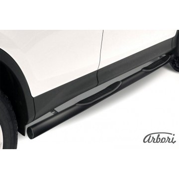 Защита порогов d76 с проступями Arbori черн. для TOYOTA RAV4 2013-2015