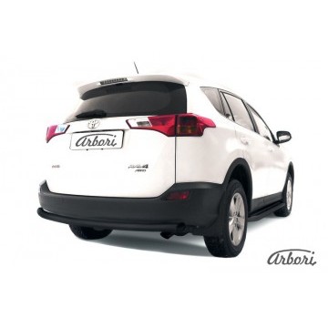 Защита заднего бампера d57 радиусная Arbori черн. для TOYOTA RAV4 2013-2015