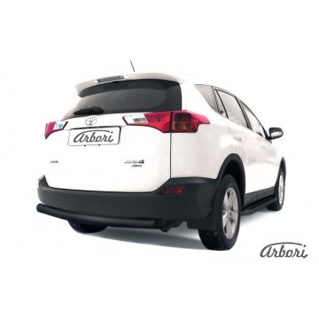 Защита заднего бампера d76 радиусная Arbori черн. для TOYOTA RAV4 2013-2015