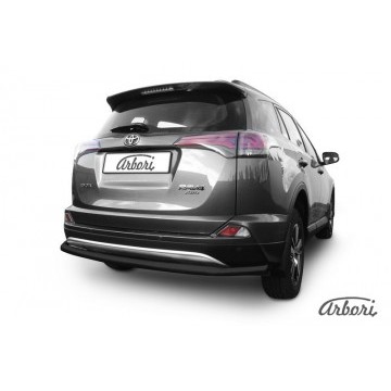 Защита заднего бампера d57 длинная Arbori черн. для TOYOTA RAV4 2015-нв
