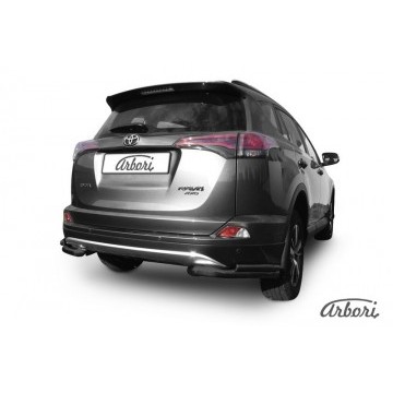 Уголки d57+d42 двойные  Arbori черн. для TOYOTA RAV4 2015-нв