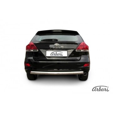 Защита заднего бампера d76 радиусная Arbori нерж. сталь для Toyota VENZA 2012-2017