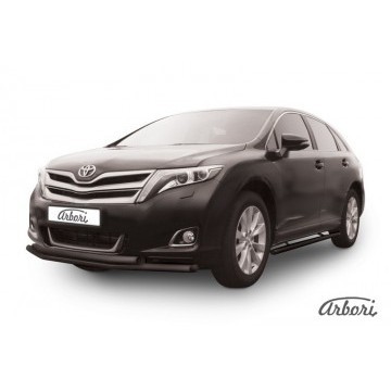 Защита переднего бампера d57+d57 двойная Arbori черн. для Toyota VENZA 2012-2017