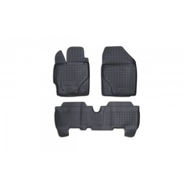 Коврики в салон TOYOTA Yaris 01/2006-2010, 3 шт. (полиуретан, серые)