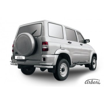 Уголки d76+d42 двойные Arbori нерж. сталь для UAZ PATRIOT 2005-2014