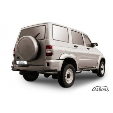 Уголки d76+d42 двойные Arbori черн. для UAZ PATRIOT 2005-2014