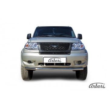 Защита переднего бампера d57 Arbori нерж. сталь для UAZ PICKUP 2007-2014