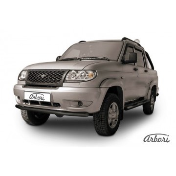 Защита переднего бампера d57 Arbori черн. для UAZ PICKUP 2007-2014