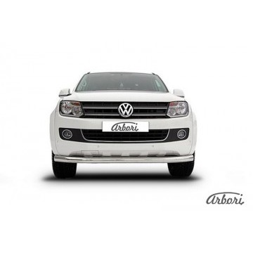 Защита переднего бампера d76 Arbori нерж. сталь для Volkswagen AMAROK(2013) 2013-2016