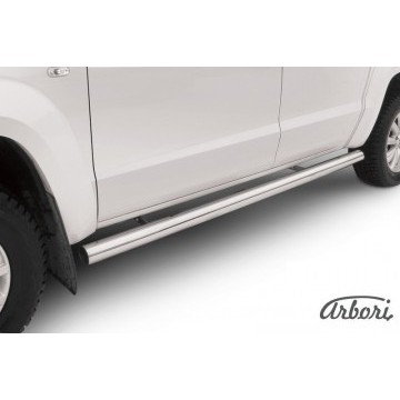Защита порогов d76 труба Arbori нерж. сталь для Volkswagen AMAROK(2013) 2013-2016