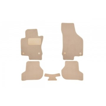 Коврики в салон Klever Premium VOLKSWAGEN Jetta V АКПП 2005-2011, сед., 5 шт. (текстиль, бежевые)