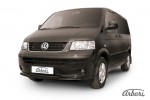 Защита переднего бампера d57+d57 двойная Arbori черн. для Volkswagen MULTIVAN 2003-2009