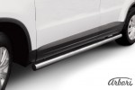 Защита порогов d76 труба Arbori нерж. сталь для Volkswagen TIGUAN 2011-2017