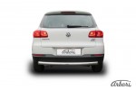 Защита заднего бампера d76 радиусная Arbori нерж. сталь для Volkswagen TIGUAN 2011-2017