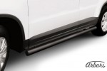 Защита порогов d76 труба Arbori черн. для Volkswagen TIGUAN 2011-2017