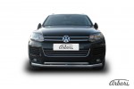Защита переднего бампера d76+d57 двойная Arbori нерж. сталь для Volkswagen TOUAREG 2010-2014
