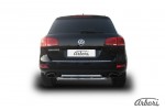 Защита заднего бампера d76+d57 двойная Arbori нерж. сталь для Volkswagen TOUAREG 2010-2014