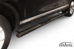 Защита порогов d76 c проступями Arbori черн. для Volkswagen TOUAREG 2010-2014