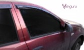Дефлекторы окон Vinguru Renault Sandero 2010-2014 накладные скотч к-т 4 шт.,материал ПК