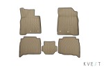 Коврики KVEST 3D в салон TOYOTA LC 200, 2015->, 5 шт. (полистар, бежевый, серый)