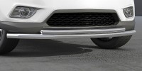 Защита переднего бампера d57+d42 двойная Arbori нерж. сталь для NISSAN X-Trail 2015-нв