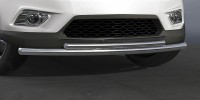 Защита переднего бампера d57+d42 двойная короткая Arbori нерж. сталь для NISSAN X-Trail 2015-нв