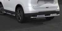 Защита порогов d76 с проступями Arbori нерж. сталь для NISSAN X-Trail 2015-нв