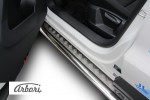 Защита порогов d57 с листом Arbori нерж. сталь для Volkswagen TIGUAN 2011-2017