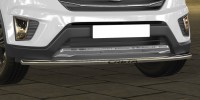 Защита переднего бампера d42 радиусная с надписью Arbori нерж. сталь для HYUNDAI Creta 2016-нв