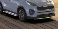 Защита переднего бампера d57 Arbori нерж. сталь для Kia SPORTAGE 2016-2018