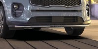 Защита переднего бампера d42 с надписью Arbori нерж. сталь для Kia SPORTAGE 2016-2018