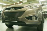 Сетка на бампер внешняя для HYUNDAI ix35 2010->, 2 шт., черн., 15 мм
