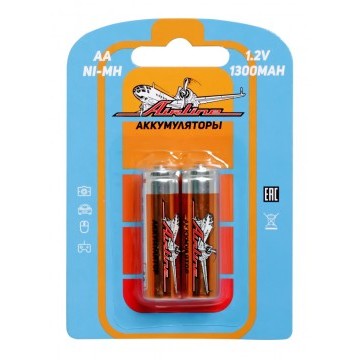 Батарейки AA HR6 аккумулятор Ni-Mh 1300 mAh 2шт.