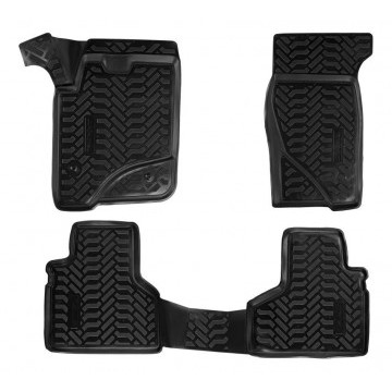 Ковры в салон (3D) Chevrolet Niva  (2002-)компл. 4 шт., высокий борт, полимерные, черные