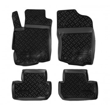 Ковры в салон Mitsubishi Lancer X (2007-) компл. 4 шт., высокий борт, полимерные, черные