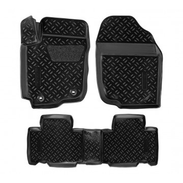 Ковры в салон (3D с подпятником) Toyota RAV4 (2013-) компл. 4 шт., (крепеж), высокий борт, полимерные, черные
