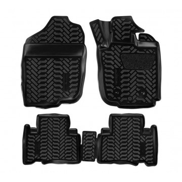 Ковры в салон (3D с подпятником) Toyota Vanguard (ПР) (2007-2013)  компл. 4 шт., высокий борт, полимерные, черные
