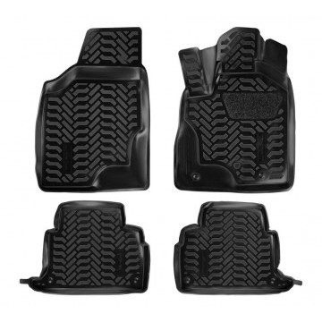 Ковры в салон (3D с подпятником) Toyota Harrier 2WD (ПР) (2003-13)  компл. 4 шт., высокий борт, полимерные, черные