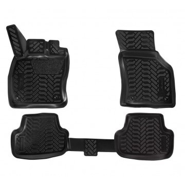 Ковры в салон (3D с подпятником) VW Golf VII (2012-) компл. 4 шт., высокий борт, полимерные, черные