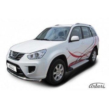 Комплект алюминиевых порогов Arbori Optima Silver 1600 для CHERY Tiggo FL 2013-2016