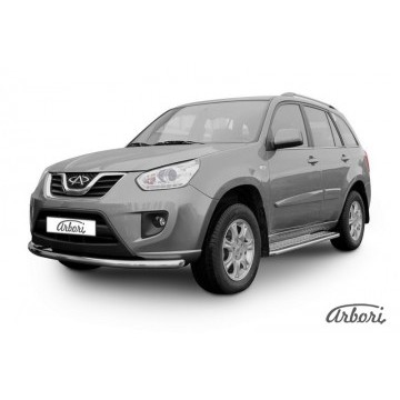 Защита переднего бампера d57 Arbori нерж. сталь для CHERY Tiggo FL 2013-2016