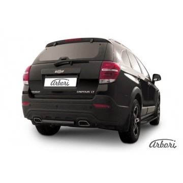 Защита заднего бампера d57 короткая Arbori черн. для CHEVROLET Captiva 2013-2016