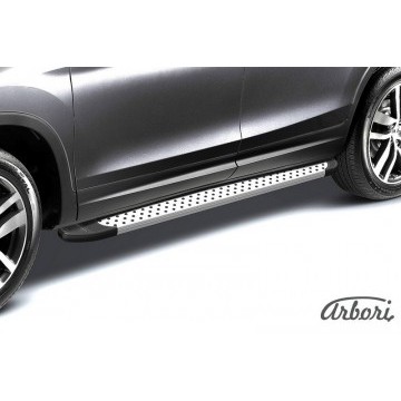 Комплект алюминиевых порогов Arbori Standart Silver 1450 для CHEVROLET Niva Berton 2009-нв