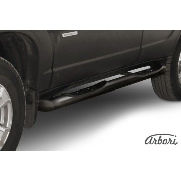 Защита порогов d76 с проступями  Arbori черн. для Chevrolet NIVA 2010-нв