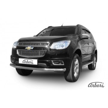 Защита переднего бампера d76 Arbori нерж. сталь для CHEVROLET Trailblaizer 2012-2016