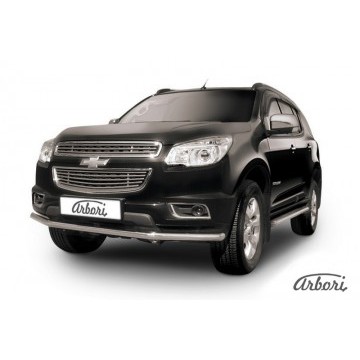 Защита переднего бампера d57 Arbori нерж. сталь для CHEVROLET Trailblaizer 2012-2016