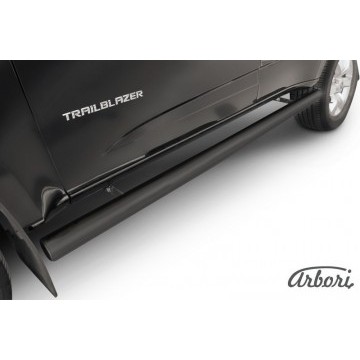 Защита порогов d76 труба Arbori черн. для CHEVROLET Trailblaizer 2012-2016