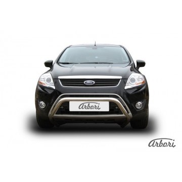 Кенгурятник d57 низкий  с перемычкой Arbori нерж. сталь для Ford KUGA 2008-2012
