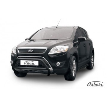 Кенгурятник d57 низкий  с перемычкой Arbori черн. для Ford KUGA 2008-2012