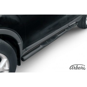 Защита порогов d76 с проступями  Arbori черн. для Ford KUGA 2008-2012